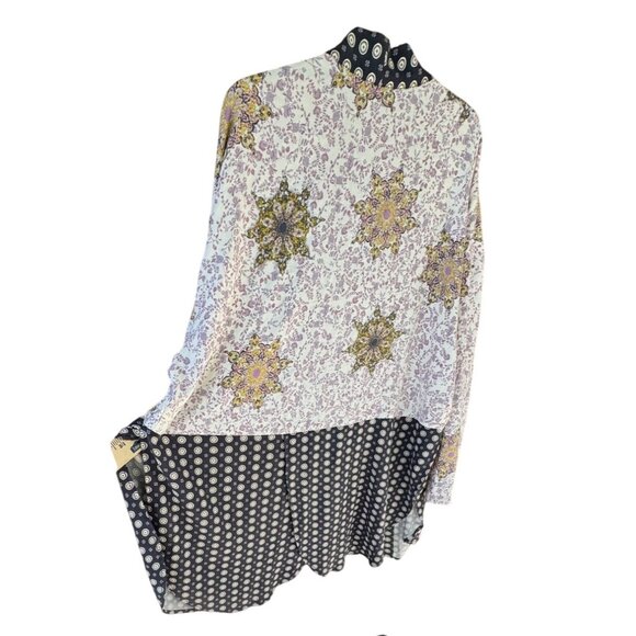 Free People Forget Me Knot Tie Front Kimono Women’s Large In Ivory - Picture 13 of 13